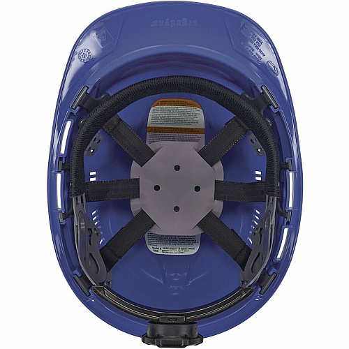 Ergodyne 8966 Lightweight Cap-Style Hard Hat Recommended for: Head, Construction, Oil & Gas, Forestry, Mining, Utility, Industrial - Sun, Rain Protection - Strap Closure - High-density Polyethylene (HDPE) - Blue - Lightweight, Cap Style, Adjustabl (60271)