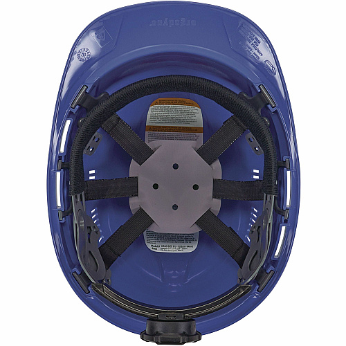 Ergodyne 8966 Lightweight Cap-Style Hard Hat Recommended for: Head, Construction, Oil & Gas, Forestry, Mining, Utility, Industrial - Sun, Rain Protection - Strap Closure - High-density Polyethylene (HDPE) - Blue - Lightweight, Cap Style, Adjustabl (60271)