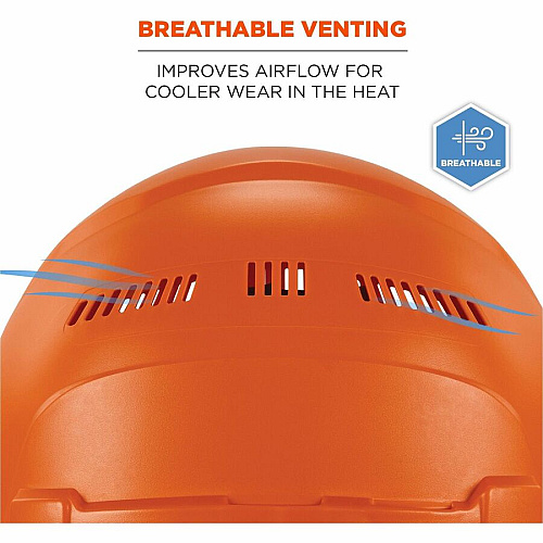 Ergodyne 8966 Lightweight Cap-Style Hard Hat Recommended for: Head, Construction, Oil & Gas, Forestry, Mining, Utility, Industrial - Sun, Rain Protection - Strap Closure - High-density Polyethylene (HDPE) - Orange - Lightweight, Cap Style, Adjusta (60270)