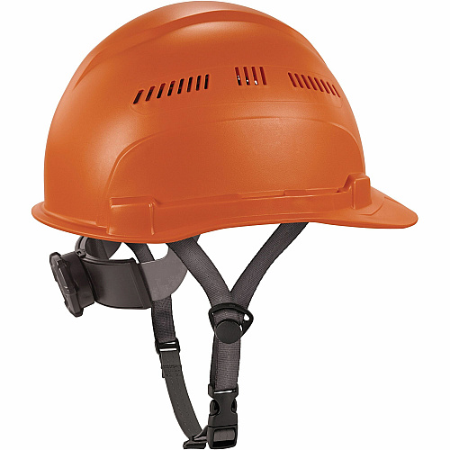 Ergodyne 8966 Lightweight Cap-Style Hard Hat Recommended for: Head, Construction, Oil & Gas, Forestry, Mining, Utility, Industrial - Sun, Rain Protection - Strap Closure - High-density Polyethylene (HDPE) - Orange - Lightweight, Cap Style, Adjusta (60270)