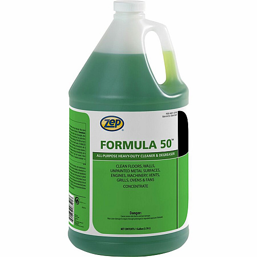 Zep Commercial Formula 50 Heavy-duty Cleaner/Degreaser 128 fl oz (4 quart) - Heavy Duty, Water Based, Water Softening, Water Soluble, Petroleum Free, Caustic-free, Phosphate-free, Non-toxic - Blue Green - 4 / Box (85924)