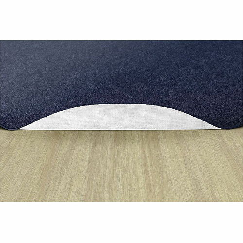 Flagship Carpets Amerisoft Solid Color Rug 12 ft Length x 90" Width - Oval - Navy Blue - Nylon, Polyester - 1 Each (TS45NY)