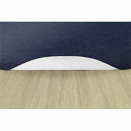 Flagship Carpets Amerisoft Solid Color Rug 12 ft Length x 90" Width - Oval - Navy Blue - Nylon, Polyester - 1 Each (TS45NY)