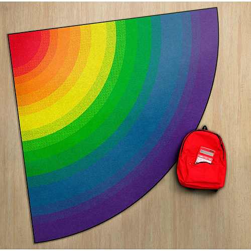 Flagship Carpets Rainbow Classroom Rug 72" Diameter - Rainbow - Nylon - 1 Each (FE41626A)