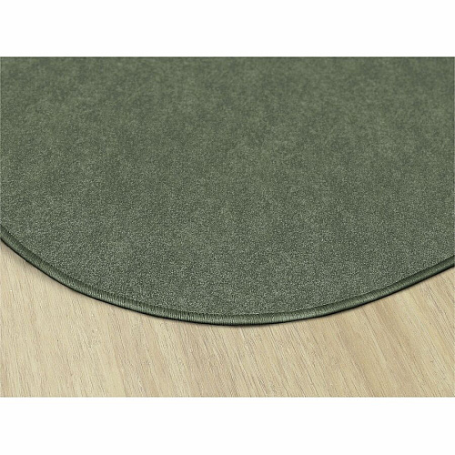 Flagship Carpets Amerisoft Solid Color Rug 12 ft Length x 90" Width - Oval - Sage Green - Nylon, Polyester - 1 Each (TS45SG)