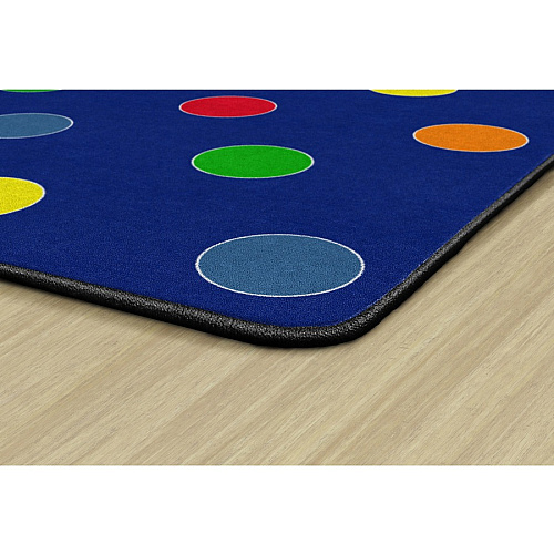 Flagship Carpets Basics Dots Classroom Rug 91.20" Length x 12 ft Width - Rectangle - Primary - Nylon - 1 Each (FE40944A)