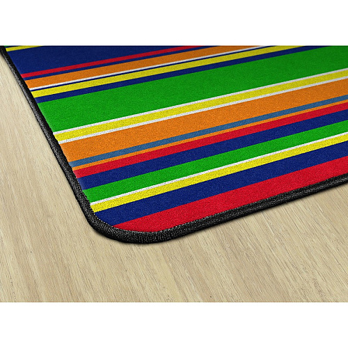 Flagship Carpets Basics Stripes Classroom Rug 48" Length x 72" Width - Rectangle - Primary - Nylon - 1 Each (FE40722A)