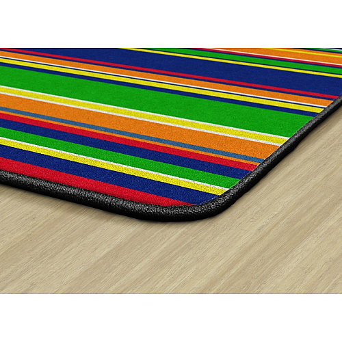 Flagship Carpets Basics Stripes Classroom Rug 48" Length x 72" Width - Rectangle - Primary - Nylon - 1 Each (FE40722A)