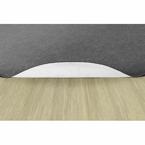 Flagship Carpets Amerisoft Solid Color Rug 12 ft Length x 90" Width - Oval - Gray - Nylon, Polyester - 1 Each (TS45GY)