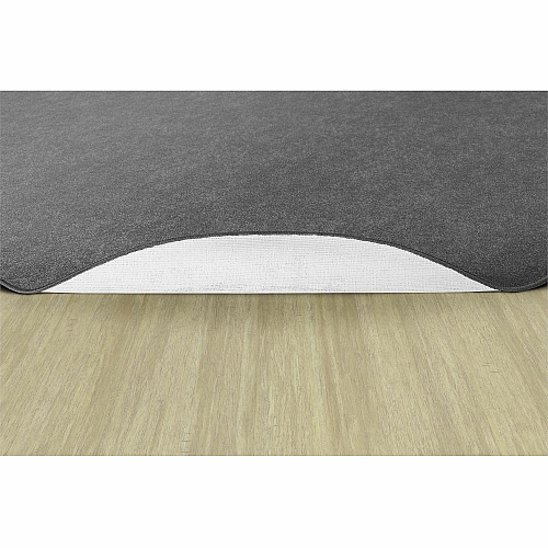 Flagship Carpets Amerisoft Solid Color Rug 12 ft Length x 90" Width - Oval - Gray - Nylon, Polyester - 1 Each (TS45GY)