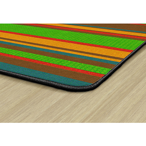 Flagship Carpets Basics Stripes Classroom Rug 72" Length x 100.80" Width - Rectangle - Muted - Nylon - 1 Each (FE40832A)