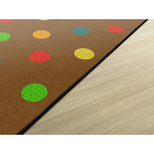Flagship Carpets Basics Dots Classroom Rug 72" Length x 100.80" Width - Rectangle - Muted - Nylon - 1 Each (FE41032A)