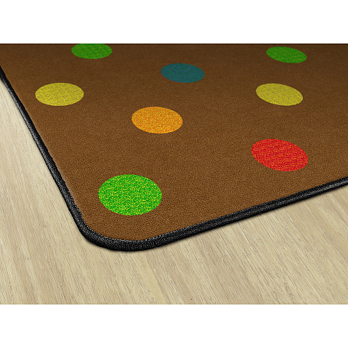 Flagship Carpets Basics Dots Classroom Rug 72" Length x 100.80" Width - Rectangle - Muted - Nylon - 1 Each (FE41032A)
