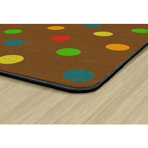 Flagship Carpets Basics Dots Classroom Rug 72" Length x 100.80" Width - Rectangle - Muted - Nylon - 1 Each (FE41032A)