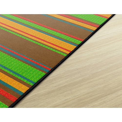 Flagship Carpets Basics Stripes Classroom Rug 48" Length x 72" Width - Rectangle - Muted - Nylon - 1 Each (FE40822A)