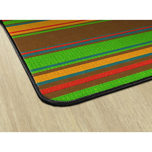 Flagship Carpets Basics Stripes Classroom Rug 48" Length x 72" Width - Rectangle - Muted - Nylon - 1 Each (FE40822A)