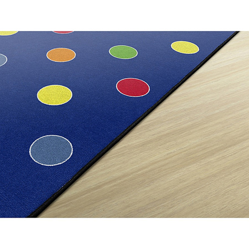 Flagship Carpets Basics Dots Classroom Rug 72" Length x 100.80" Width - Rectangle - Primary - Nylon - 1 Each (FE40932A)