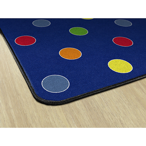 Flagship Carpets Basics Dots Classroom Rug 72" Length x 100.80" Width - Rectangle - Primary - Nylon - 1 Each (FE40932A)