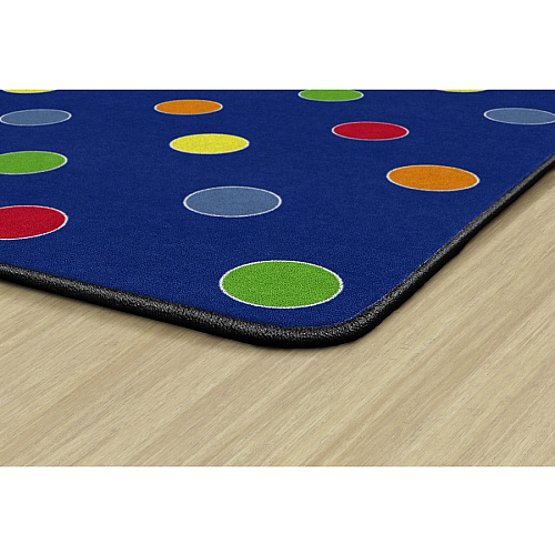 Flagship Carpets Basics Dots Classroom Rug 72" Length x 100.80" Width - Rectangle - Primary - Nylon - 1 Each (FE40932A)