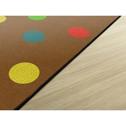 Flagship Carpets Basics Dots Classroom Rug 91.20" Length x 12 ft Width - Rectangle - Muted - Nylon - 1 Each (FE41044A)