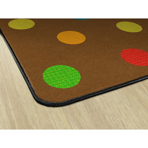 Flagship Carpets Basics Dots Classroom Rug 91.20" Length x 12 ft Width - Rectangle - Muted - Nylon - 1 Each (FE41044A)