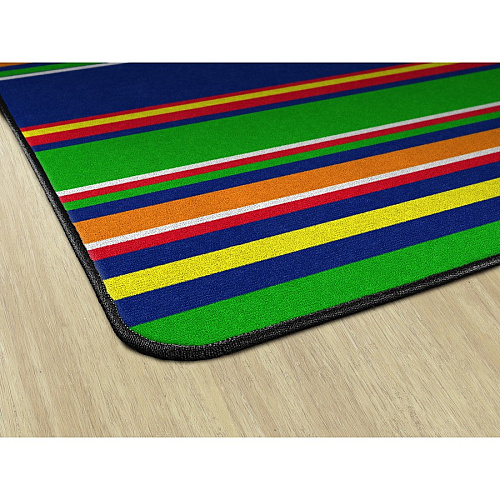 Flagship Carpets Basics Stripes Classroom Rug 72" Length x 100.80" Width - Rectangle - Primary - Nylon - 1 Each (FE40732A)
