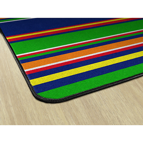Flagship Carpets Basics Stripes Classroom Rug 72" Length x 100.80" Width - Rectangle - Primary - Nylon - 1 Each (FE40732A)