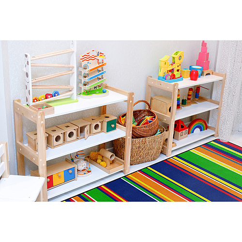 Flagship Carpets Basics Stripes Classroom Rug 72" Length x 100.80" Width - Rectangle - Primary - Nylon - 1 Each (FE40732A)