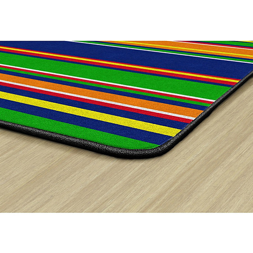 Flagship Carpets Basics Stripes Classroom Rug 72" Length x 100.80" Width - Rectangle - Primary - Nylon - 1 Each (FE40732A)