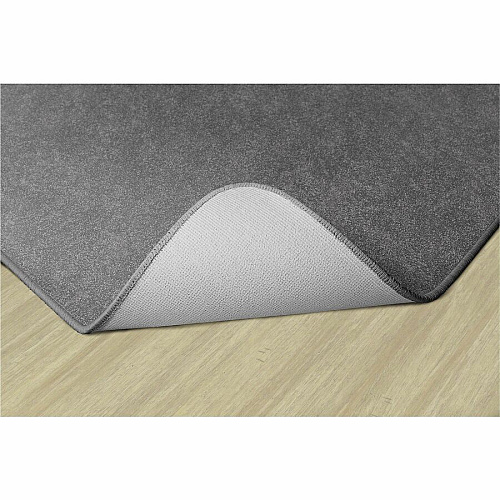 Flagship Carpets Amerisoft Solid Color Rug 48" Length x 72" Width - Rectangle - Gray - Polyester, Nylon - 1 Each (TS22GY)