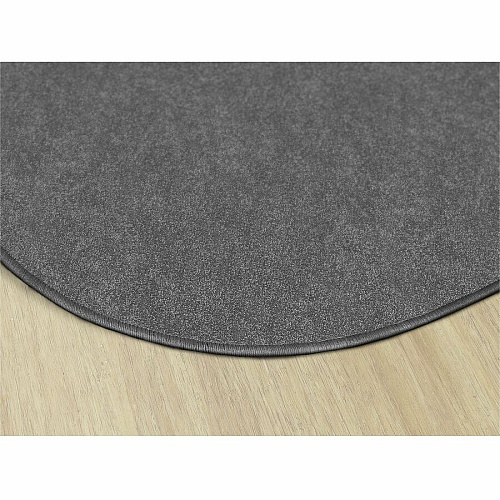 Flagship Carpets Amerisoft Solid Color Rug 72" Diameter - Round - Gray - Nylon, Polyester - 1 Each (TS27GY)