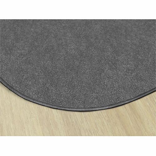 Flagship Carpets Amerisoft Solid Color Rug 72" Diameter - Round - Gray - Nylon, Polyester - 1 Each (TS27GY)