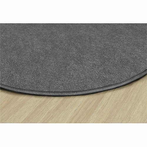 Flagship Carpets Amerisoft Solid Color Rug 72" Diameter - Round - Gray - Nylon, Polyester - 1 Each (TS27GY)