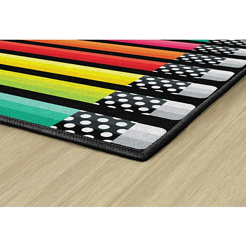 Flagship Carpets Schoolgirl Stylish Brights Rug 60" Length x 91.20" Width - Rectangle - Multi - 1 Each (CA199428SG)