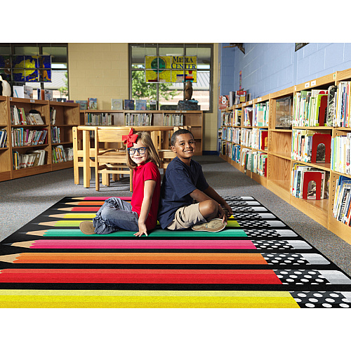 Flagship Carpets Schoolgirl Stylish Brights Rug 60" Length x 91.20" Width - Rectangle - Multi - 1 Each (CA199428SG)
