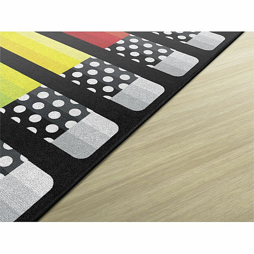 Flagship Carpets Schoolgirl Stylish Brights Rug 91.20" Length x 12 ft Width - Rectangle - Multi - 1 Each (CA199444SG)
