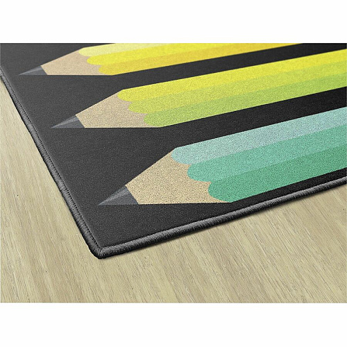 Flagship Carpets Schoolgirl Stylish Brights Rug 91.20" Length x 12 ft Width - Rectangle - Multi - 1 Each (CA199444SG)