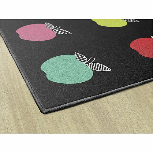 Flagship Carpets Schoolgirl Stylish Brights Rug 91.20" Length x 12 ft Width - Rectangle - Black - 1 Each (CA199744SG)