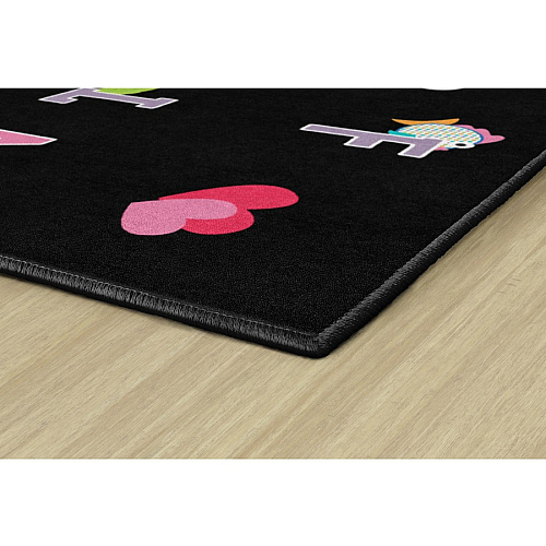 Flagship Carpets Schoolgirl Alphabet Pictures Rug 91.20" Length x 12 ft Width - Rectangle - Primary - 1 Each (CA218144SG)