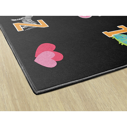 Flagship Carpets Schoolgirl Alphabet Pictures Rug 91.20" Length x 12 ft Width - Rectangle - Primary - 1 Each (CA218144SG)