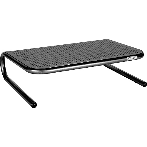 Allsop Metal Art Jr. Monitor Stand 4" Height x 14" Width x 9" Depth - Powder Coated - Metal - Pearl Black (30165V2)