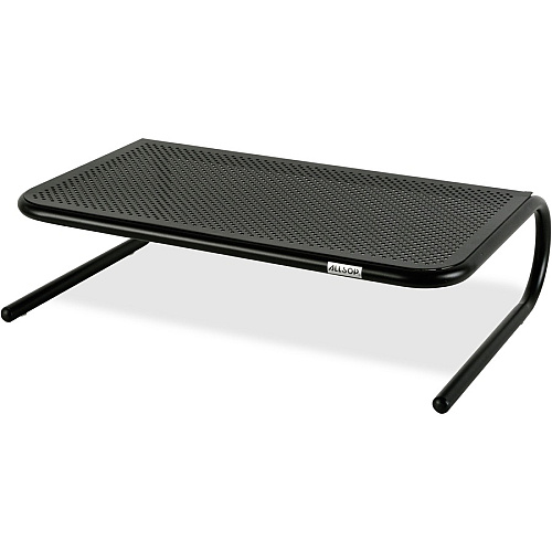 Allsop Large Metal Monitor Stand 5.25" Height x 18.50" Width x 12.25" Depth - Powder Coated - Metal, Steel - Black (30336V2)