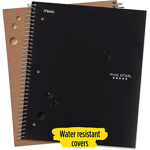 Mead Five Star Wirebound Notebook, 1 Subject, College Ruled, 11" x 8 1/2" , White 1 Subject(s) - 100 Sheets - 100 Pages - Wire Bound - 11" x 8 1/2" Sheet Size - Bleed Resistant, Durable, Water Resistant, Wear Resistant, Tear Resistant, Spill Resis (72456)