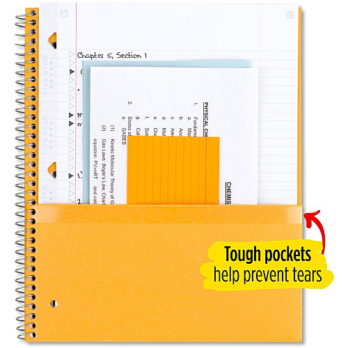 Mead Five Star Wirebound Notebook, 1 Subject, College Ruled, 11" x 8 1/2" , White 1 Subject(s) - 100 Sheets - 100 Pages - Wire Bound - 11" x 8 1/2" Sheet Size - Bleed Resistant, Durable, Water Resistant, Wear Resistant, Tear Resistant, Spill Resis (72456)