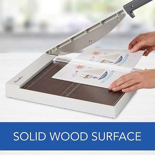 Swingline ClassicCut Guillotine Wood Trimmer 10 Sheet Cutting Capacity - 12" Cutting Length - Safety Latch - Solid Wood - Gray - 1 Each (10011)