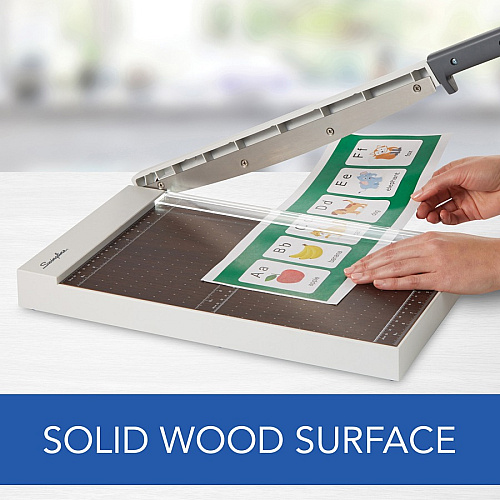Swingline ClassicCut Guillotine Wood Trimmer 10 Sheet Cutting Capacity - 15" Cutting Length - Safety Latch - Solid Wood - Gray - 1 Each (10012)
