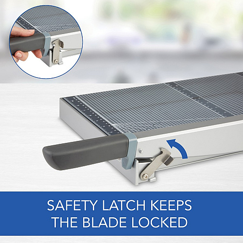 Swingline ClassicCut Guillotine Glass Trimmer 15 Sheet Cutting Capacity - 12" Cutting Length - Safety Latch - Tempered Glass - Gray - 1 Each (10013)