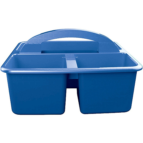 Deflecto Antimicrobial Kids Storage Caddy 3 Compartment(s) - 5.34" Height x 9.37" Width x 9.32" Depth - Antimicrobial, Lightweight, Portable, Mold Resistant, Mildew Resistant, Durable, Washable, Stackable - Blue - Polypropylene - 1 Each (39505BLU)