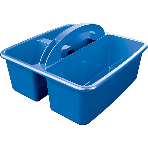 Deflecto Antimicrobial Kids Storage Caddy 3 Compartment(s) - 5.34" Height x 9.37" Width x 9.32" Depth - Antimicrobial, Lightweight, Portable, Mold Resistant, Mildew Resistant, Durable, Washable, Stackable - Blue - Polypropylene - 1 Each (39505BLU)