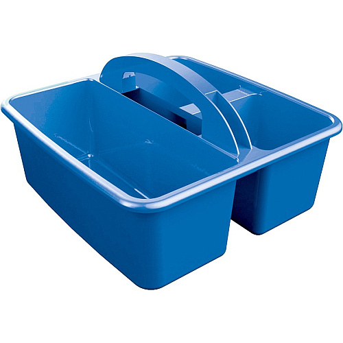 Deflecto Antimicrobial Kids Storage Caddy 3 Compartment(s) - 5.34" Height x 9.37" Width x 9.32" Depth - Antimicrobial, Lightweight, Portable, Mold Resistant, Mildew Resistant, Durable, Washable, Stackable - Blue - Polypropylene - 1 Each (39505BLU)